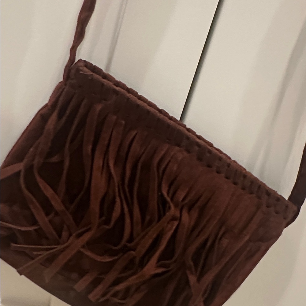 EUC Girls TCP The Children’s Place Brown Suede Fringe Bag Boho Western Purse - Picture 5 of 7